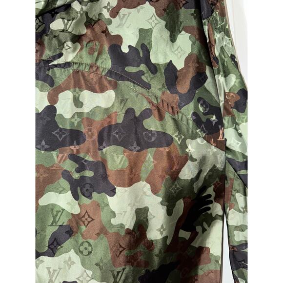 Louis Vuitton Virgil Abloh Monogram Camo Green Logo Anorak Windbreaker Jacket 48 - Picture 9 of 16